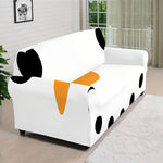 Snowman Face Print Sofa Cover