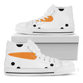 Snowman Face Print White High Top Sneakers