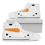 Snowman Face Print White High Top Shoes