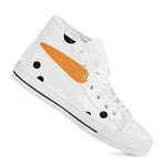 Snowman Face Print White High Top Shoes