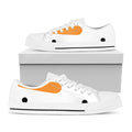 Snowman Face Print White Low Top Sneakers