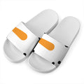 Snowman Face Print White Slide Sandals