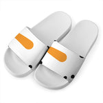 Snowman Face Print White Slide Sandals