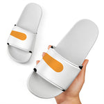 Snowman Face Print White Slide Sandals