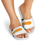 Snowman Face Print White Slide Sandals