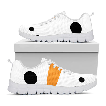 Snowman Face Print White Sneakers