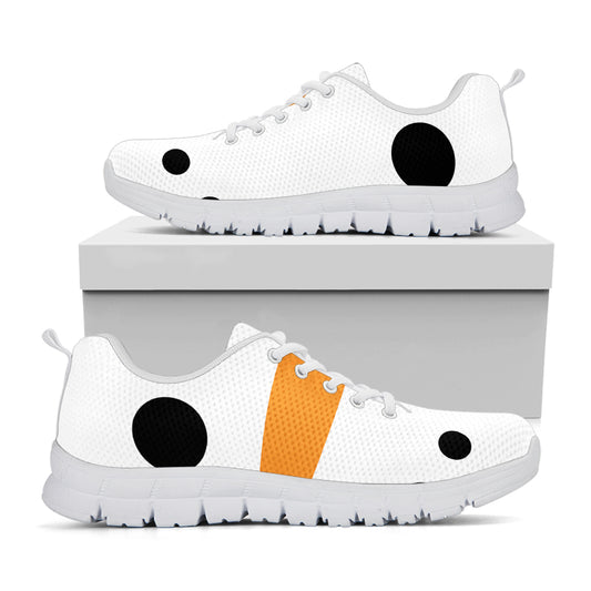 Snowman Face Print White Sneakers