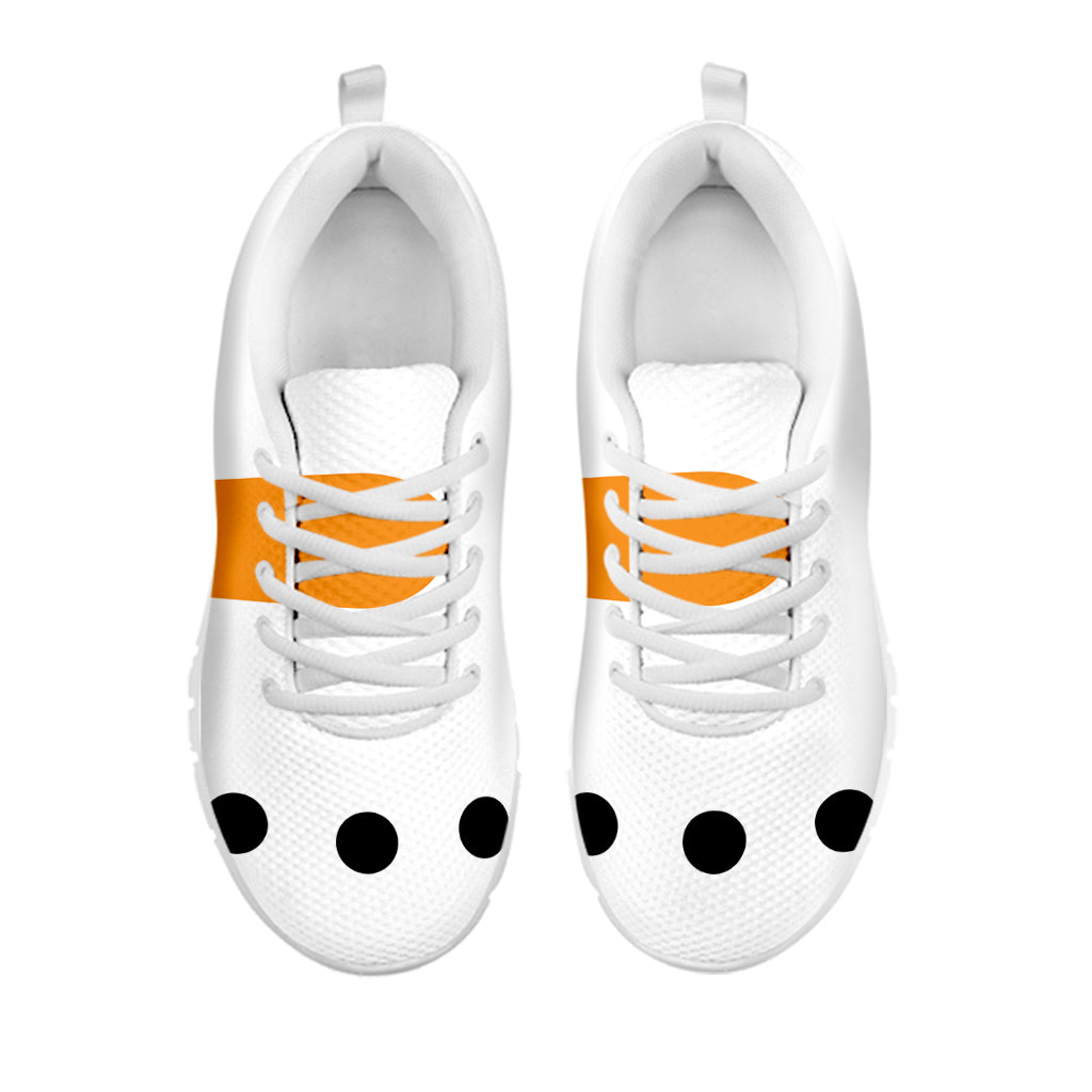 Snowman Face Print White Sneakers