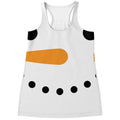 Snowman Face Print Women's Racerback Tank Top