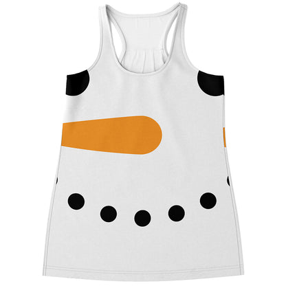 Snowman Face Print Women's Racerback Tank Top