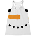 Snowman Face Print Women's Racerback Tank Top