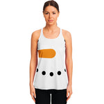 Snowman Face Print Women's Racerback Tank Top