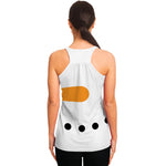 Snowman Face Print Women's Racerback Tank Top