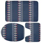 Snowman Knitted Pattern Print 3 Piece Bath Mat Set