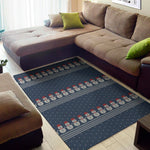 Snowman Knitted Pattern Print Area Rug