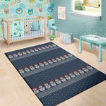 Snowman Knitted Pattern Print Area Rug