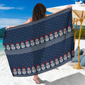 Snowman Knitted Pattern Print Beach Sarong Wrap