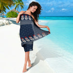 Snowman Knitted Pattern Print Beach Sarong Wrap