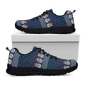 Snowman Knitted Pattern Print Black Running Shoes