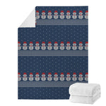Snowman Knitted Pattern Print Blanket