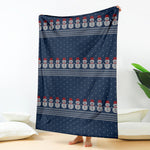 Snowman Knitted Pattern Print Blanket