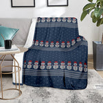 Snowman Knitted Pattern Print Blanket