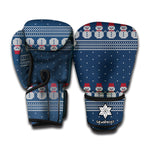 Snowman Knitted Pattern Print Boxing Gloves
