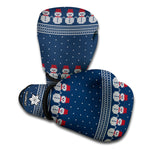 Snowman Knitted Pattern Print Boxing Gloves