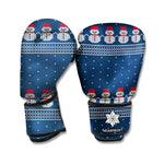 Snowman Knitted Pattern Print Boxing Gloves