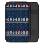 Snowman Knitted Pattern Print Car Center Console Cover