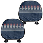 Snowman Knitted Pattern Print Car Headrest Covers