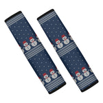 Snowman Knitted Pattern Print Car Seat Belt Covers