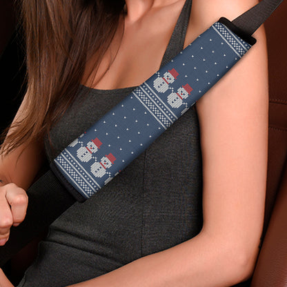 Snowman Knitted Pattern Print Car Seat Belt Covers