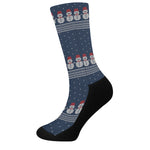 Snowman Knitted Pattern Print Crew Socks