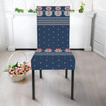 Snowman Knitted Pattern Print Dining Chair Slipcover