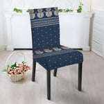 Snowman Knitted Pattern Print Dining Chair Slipcover