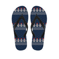 Snowman Knitted Pattern Print Flip Flops