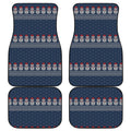 Snowman Knitted Pattern Print Front and Back Car Floor Mats