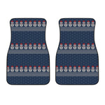 Snowman Knitted Pattern Print Front Car Floor Mats