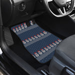 Snowman Knitted Pattern Print Front Car Floor Mats