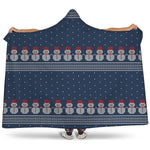 Snowman Knitted Pattern Print Hooded Blanket
