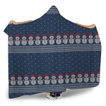 Snowman Knitted Pattern Print Hooded Blanket
