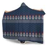 Snowman Knitted Pattern Print Hooded Blanket