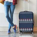 Snowman Knitted Pattern Print Luggage Cover