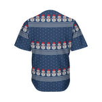 Snowman Knitted Pattern Print Men's Baseball Jersey