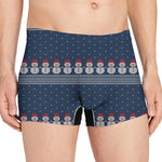 Snowman Knitted Pattern Print Men's Boxer Briefs