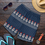 Snowman Knitted Pattern Print Men's Shorts