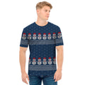 Snowman Knitted Pattern Print Men's T-Shirt