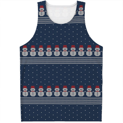 Snowman Knitted Pattern Print Men's Tank Top