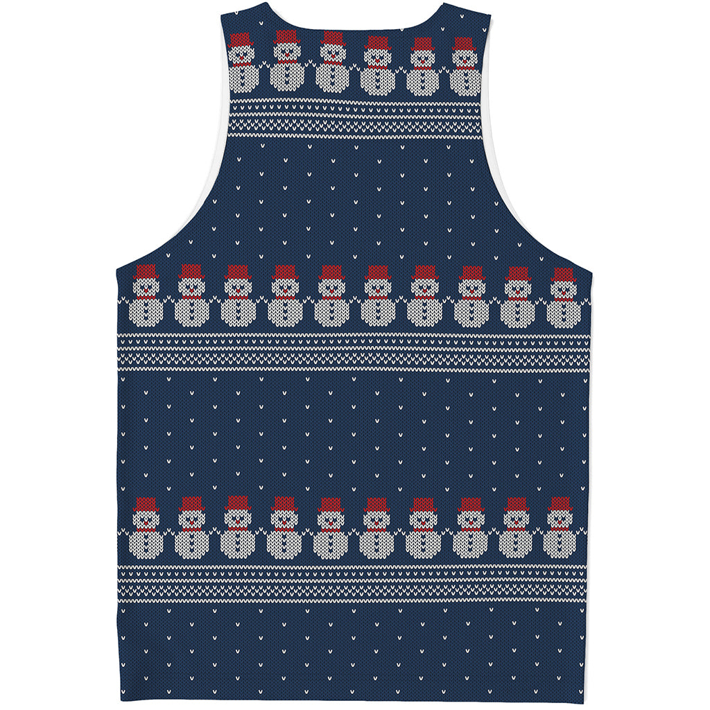 Snowman Knitted Pattern Print Men's Tank Top